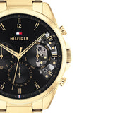 Tommy Hilfiger Baker Chronograph Black Dial Gold Steel Strap Watch for Men - 1710447 Authentic Buy Shop Now