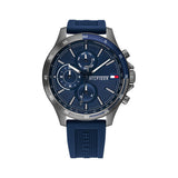 Tommy Hilfiger Bank Blue Dial Blue Rubber Strap Watch for Men - 1791721 Authentic Buy Shop Now