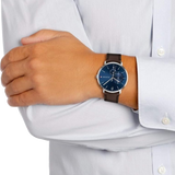 Tommy Hilfiger Cooper Blue Dial Brown Leather Strap Watch for Men - 1791508 Authentic Buy Shop Now