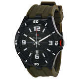 Tommy Hilfiger Drew Black Dial Green Rubber Strap Watch for Men - 1791065 Authentic Buy Shop Now