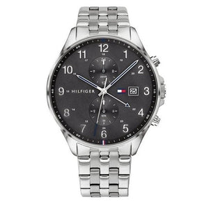 Tommy Hilfiger West Quartz Black Dial Silver Steel Strap Watch For Men - 1791707 Authentic Buy Shop Now