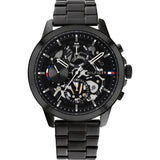 Tommy Hilfiger Henry Chronograph Black Dial Black Steel Strap Watch For Men - 1710478 Authentic Buy Shop Now