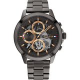 Tommy Hilfiger Henry Chronograph Grey Dial Grey Steel Strap Watch For Men - 1710479 Authentic Buy Shop Now