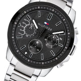 Tommy Hilfiger Iconic Quartz Black Dial Silver Steel Strap Watch for Men - 1791564 Authentic Buy Shop Now