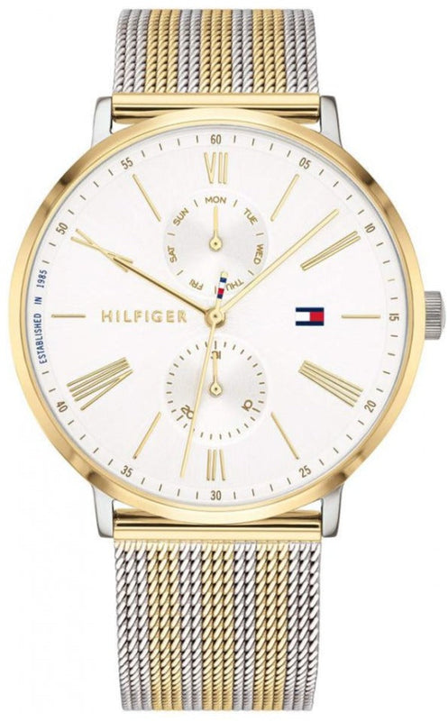 Tommy Hilfiger Jenna Quartz White Dial Two Tone Mesh Bracelet Watch for Women - 1782074 Authentic Buy Shop Now