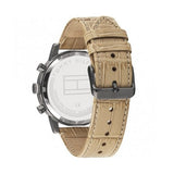 Tommy Hilfiger Kane White Dial Beige Leather Strap Watch for Men - 1710399 Authentic Buy Shop Now