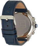 Tommy Hilfiger Lars Chronograph Blue Dial Blue Leather Strap Watch For Men - 1792063 Authentic Buy Shop Now