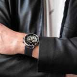 Tommy Hilfiger Legend Chronograph Black Dial Black Leather Strap Watch For Men - 1710565 Authentic Buy Shop Now