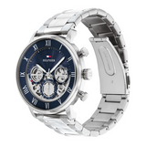 Tommy Hilfiger Legend Chronograph Blue Dial Silver Steel Strap Watch For Men - 1710569 Authentic Buy Shop Now