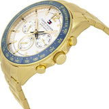 Tommy Hilfiger Luke Chronograph White Dial Gold Steel Strap Watch for Men - 1791121 Authentic Buy Shop Now