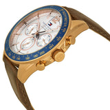 Tommy Hilfiger Luke Quartz White Dial Brown Leather Strap Watch for Men - 1791118 Authentic Buy Shop Now