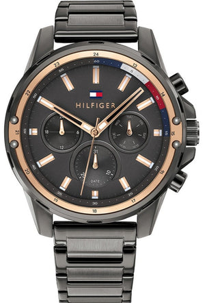 Tommy Hilfiger Mason Grey Dial Grey Steel Strap Watch for Men - 1791790 Authentic Buy Shop Now