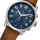 Tommy Hilfiger Briggs Chronograph Blue Dial Brown Leather Strap Watch for Men - 1791424 Authentic Buy Shop Now