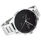Tommy Hilfiger Chase Quartz Black Dial Silver Steel Strap Watch For Men - 1791485 Authentic Buy Shop Now