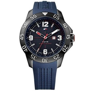 Tommy Hilfiger Cole Black Dial Blue Rubber Strap Watch for Men - 1790984 Authentic Buy Shop Now