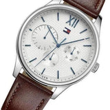 Tommy Hilfiger Damon Quartz White Dial Brown Leather Strap Watch for Men - 1791418 Authentic Buy Shop Now