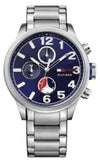 Tommy Hilfiger Jackson Chronograph Blue Dial Silver Steel Strap Watch for Men - 1791242 Authentic Buy Shop Now