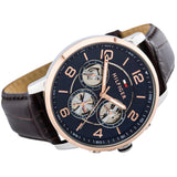 Tommy Hilfiger Keagan Chronograph Blue Dial Brown Leather Strap Watch for Men - 1791290 Authentic Buy Shop Now