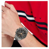 Tommy Hilfiger Lars Chronograph Black Dial Black Steel Strap Watch For Men - 1792061 Authentic Buy Shop Now