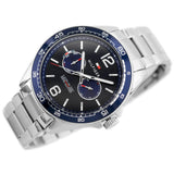 Tommy Hilfiger Erik Chronograph Blue Dial Silver Steel Strap Watch for Men - 1791366 Authentic Buy Shop Now