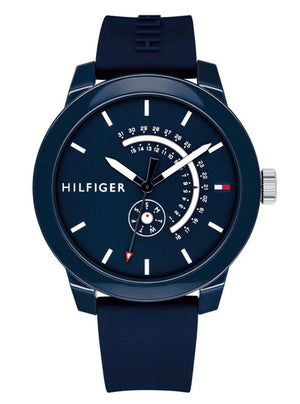 Tommy Hilfiger Denim Quartz Blue Dial Blue Rubber Strap Watch for Men - 1791482 Authentic Buy Shop Now