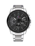 Tommy Hilfiger Iconic Quartz Black Dial Silver Steel Strap Watch for Men - 1791564 Authentic Buy Shop Now