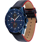 Tommy Hilfiger Parker Chronograph Quartz Blue Dial Blue Leather Strap Watch For Men - 1791839 Authentic Buy Shop Now