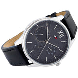 Tommy Hilfiger Damon Multifunction Black Dial Black Leather Strap Watch for Men - 1791417 Authentic Buy Shop Now