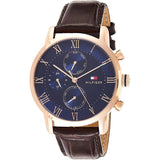 Tommy Hilfiger London Chronograph Blue Dial Brown Leather Strap Watch for Men - 1791532 Authentic Buy Shop Now