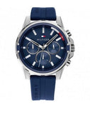 Tommy Hilfiger Mason Blue Dial Blue Rubber Strap Watch for Men - 1791791 Authentic Buy Shop Now