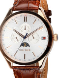 Tommy Hilfiger Oliver Chronograph White Dial Brown Leather Strap Watch for Men - 1791306 Authentic Buy Shop Now