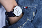 Tommy Hilfiger Jenna White Dial Blue Leather Strap Watch for Women - 1782072 Authentic Buy Shop Now