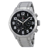 Tommy Hilfiger Trent Chronograph Black Dial Silver Steel Strap Watch for Men - 1791054 Authentic Buy Shop Now