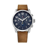 Tommy Hilfiger Briggs Chronograph Blue Dial Brown Leather Strap Watch for Men - 1791424 Authentic Buy Shop Now