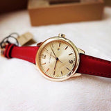 Burberry The Classic Gold Dial Red Leather Strap Watch for Women - BU10102 Authentic Buy Shop Now