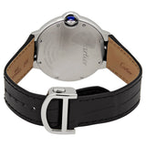 Cartier Ballon Bleu De Cartier Silver Dial Black Leather Strap Watch for Women - WSBB0028 Authentic Buy Shop Now