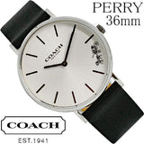 Coach Perry White Dial Black Leather Strap Watch for Women - 14503115 Authentic Buy Shop Now
