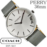 Coach Perry White Dial Grey Leather Strap Watch for Women - 14503155 Authentic Buy Shop Now