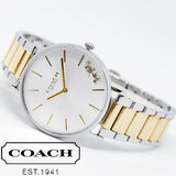 Coach Perry Silver Dial Two Tone Steel Strap Watch for Women - 14503347 Authentic Buy Shop Now