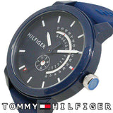 Tommy Hilfiger Denim Quartz Blue Dial Blue Rubber Strap Watch for Men - 1791482 Authentic Buy Shop Now