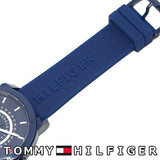 Tommy Hilfiger Denim Quartz Blue Dial Blue Rubber Strap Watch for Men - 1791482 Authentic Buy Shop Now