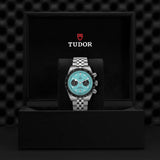 Tudor Black Bay Chrono Blue Dial Silver Steel Strap Watch for Men - M79360N-0024