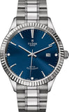 Tudor Style Automatic Diamonds Blue Dial Silver Steel Strap Watch for Men - M12710-0017 Authentic Buy Shop Now