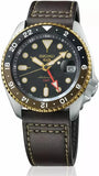 Seiko 5 Sports SKX GMT Automatic Mocha Black Dial Brown Leather Strap Watch For Men - SSK036K1 Authentic Buy Shop Now