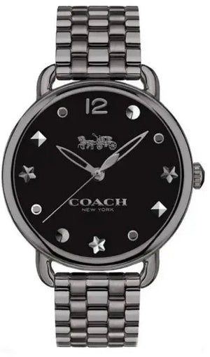 Coach Delancey Black Dial Black Steel Strap Watch For Women - 14502812 Authentic Buy Shop Now