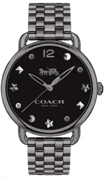 Coach Delancey Black Dial Black Steel Strap Watch For Women - 14502812 Authentic Buy Shop Now