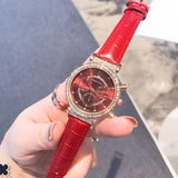 Swarovski Passage Chrono Red Dial Red Leather Strap Watch for Women - 5580345 Authentic Buy Shop Now