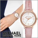 Michael Kors Cinthia Mother of Pearl Dial Pink Leather Strap Watch for Women - MK2663 Authentic Buy Shop Now