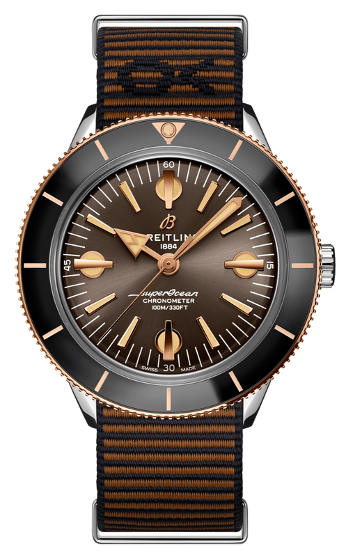 Breitling Superocean Heritage '57 Outerknown Limited Edition Brown Dial Brown NATO Strap Watch for Men - U103701A1Q1W1 Authentic Buy Shop Now