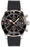 Breitling Superocean Heritage Chronograph 44 Black Dial Black Mesh Bracelet Watch for Men - U13313121B1S1 Authentic Buy Shop Now